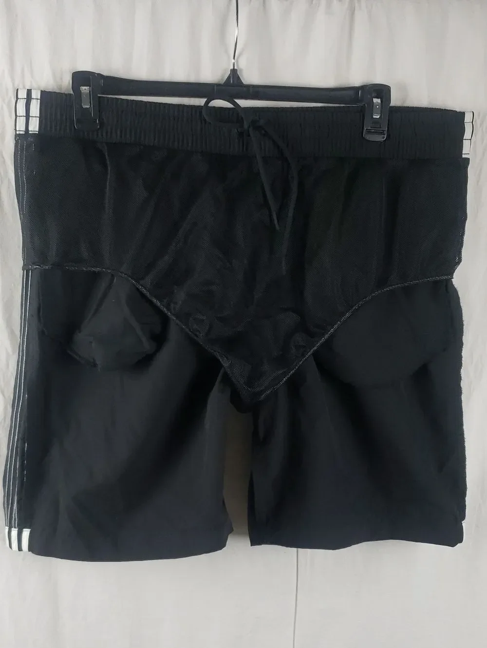Adidas Men's 2XL Black 3 Stripes Swim Shorts